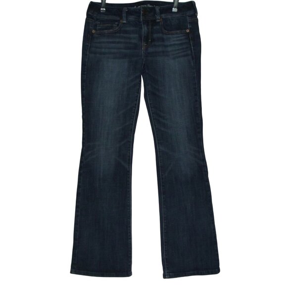 American Eagle Jeans Womens 8 x 32" low rise Original Boot Stretch #7669 dark - Picture 1 of 9